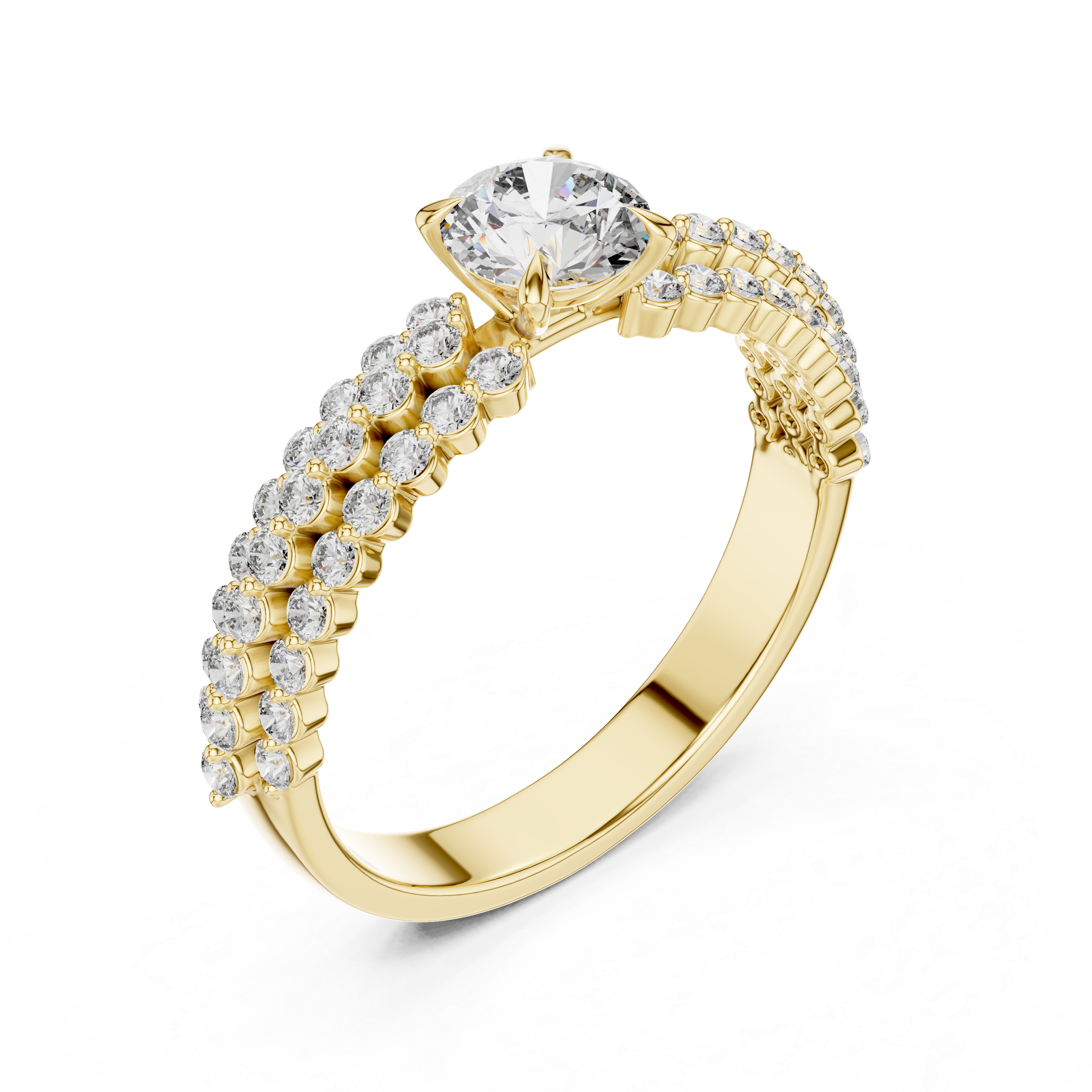 Ladies Solitaire ring – Yellow Gold