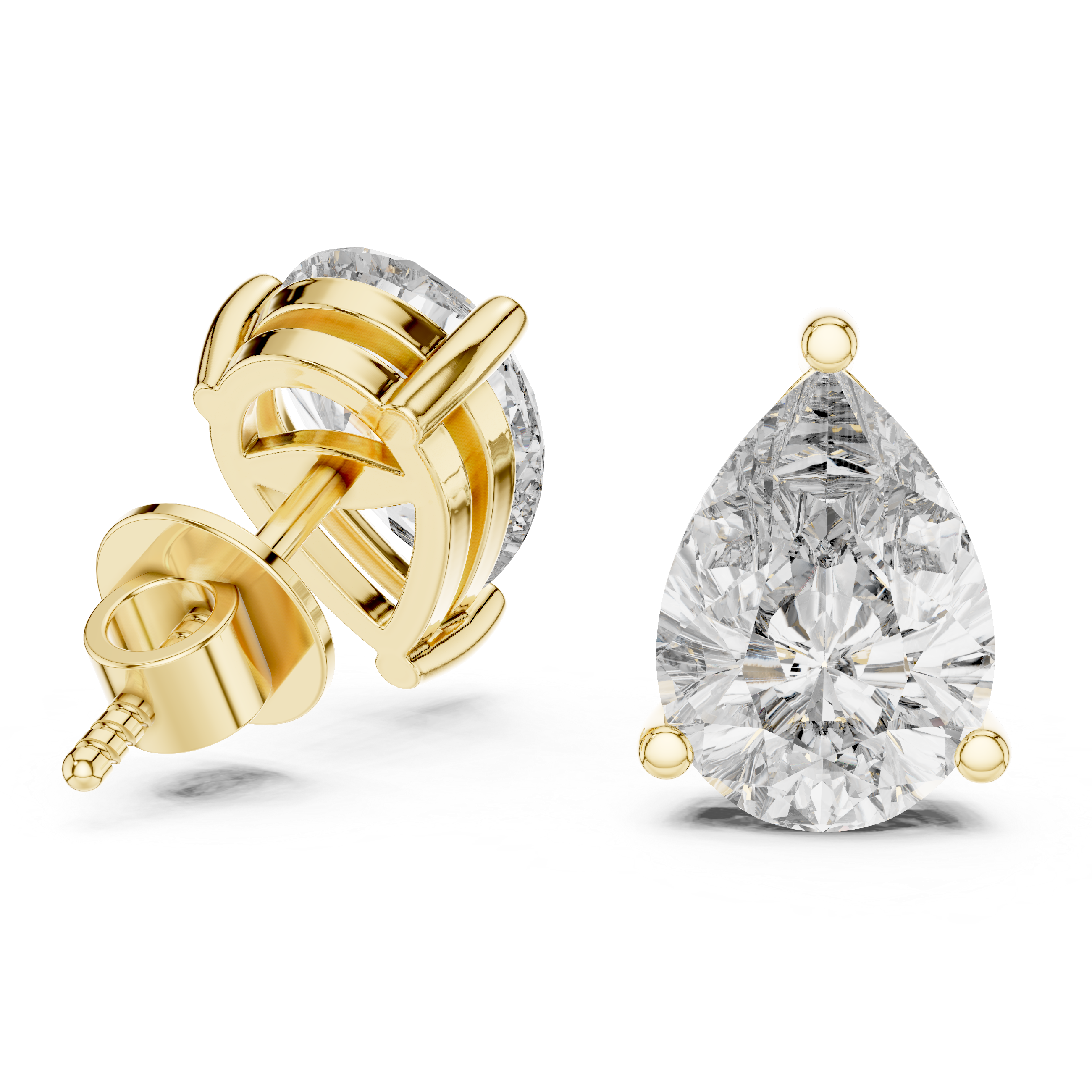 Pear Stud earring – Yellow Gold