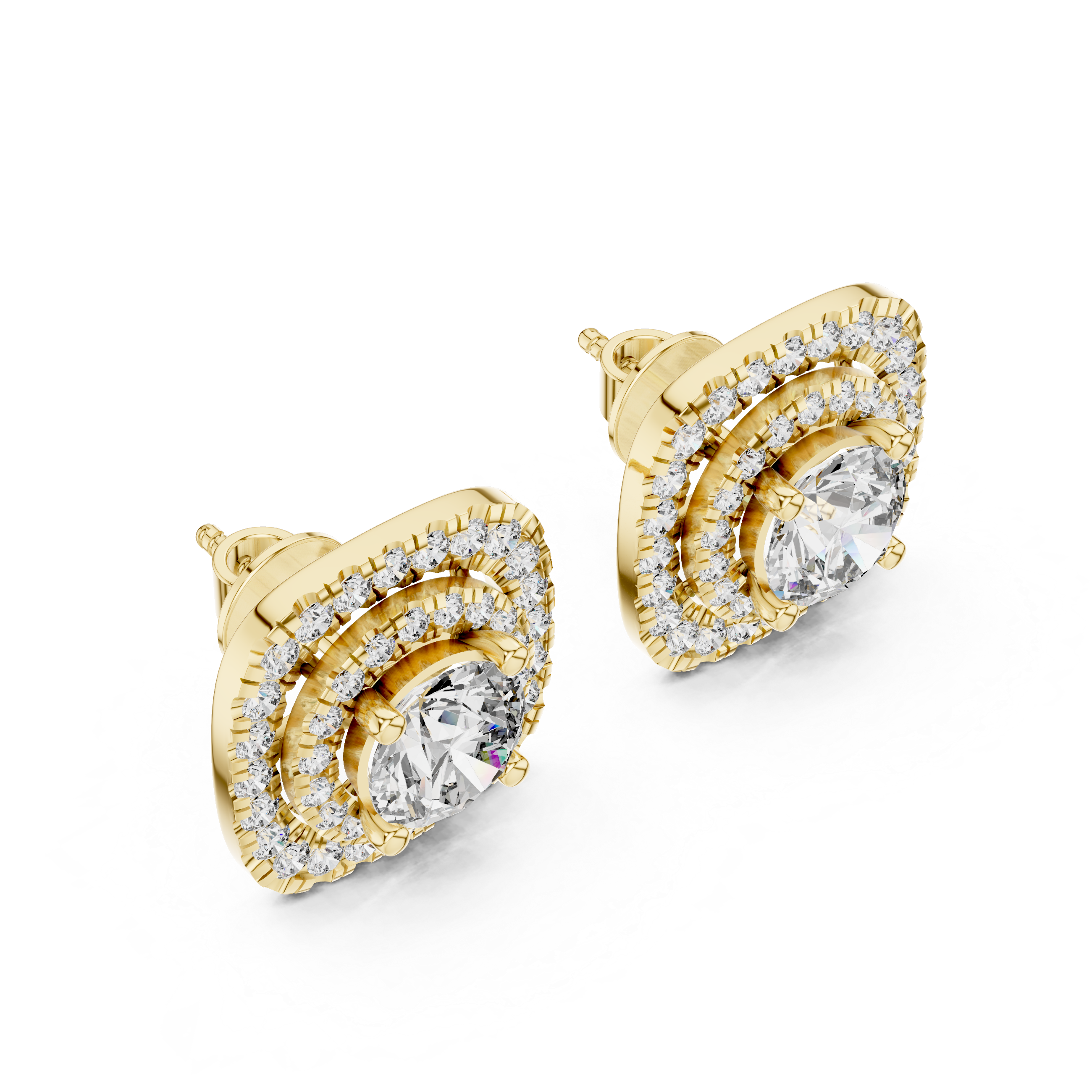 Square shaped Earring party – Yellow Gold
