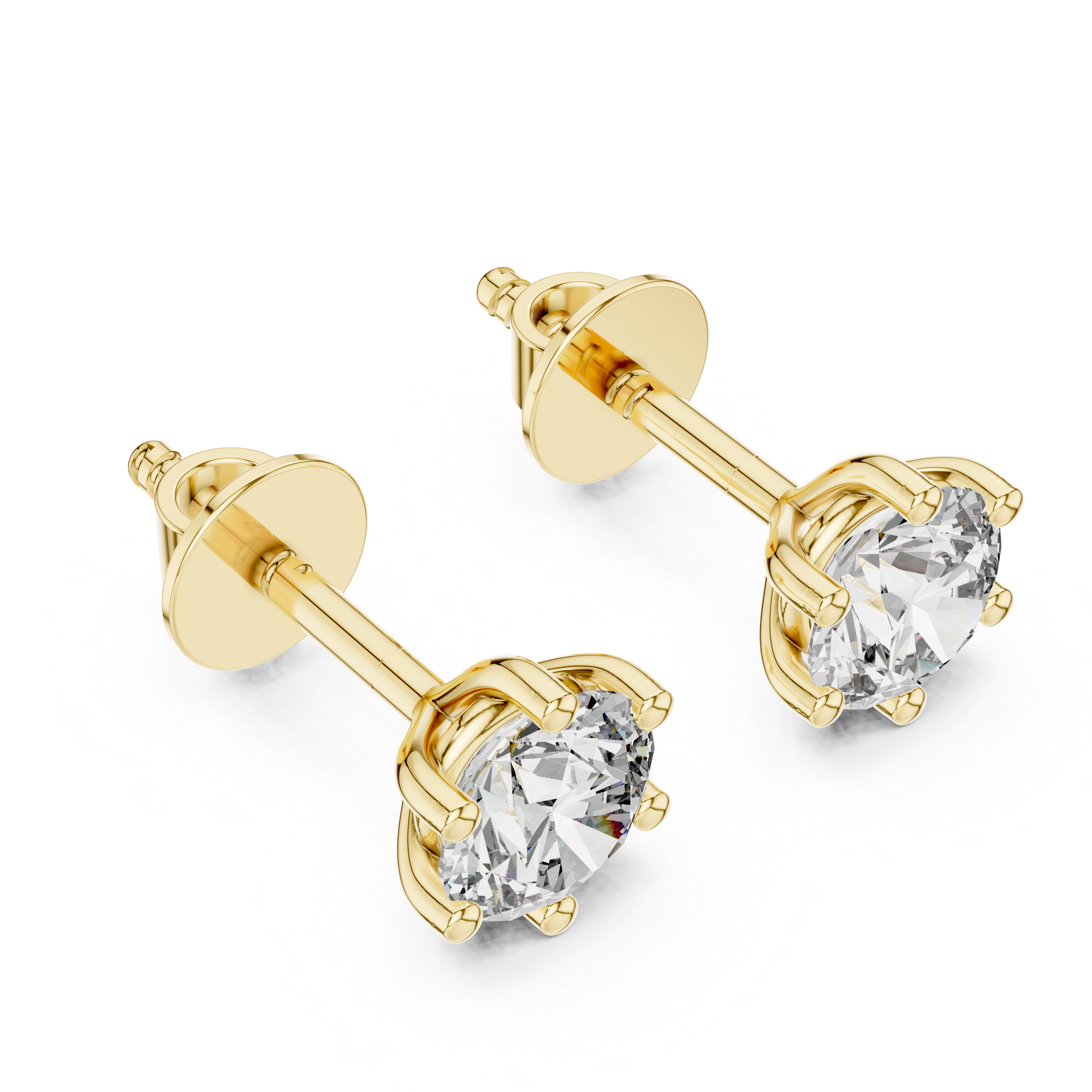 Ever green solitaire Stud earring in 6 prong