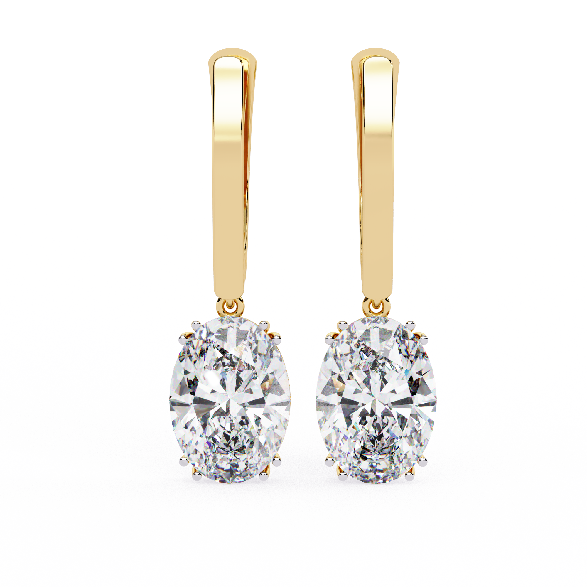 Solitaire oval earring – Yellow Gold
