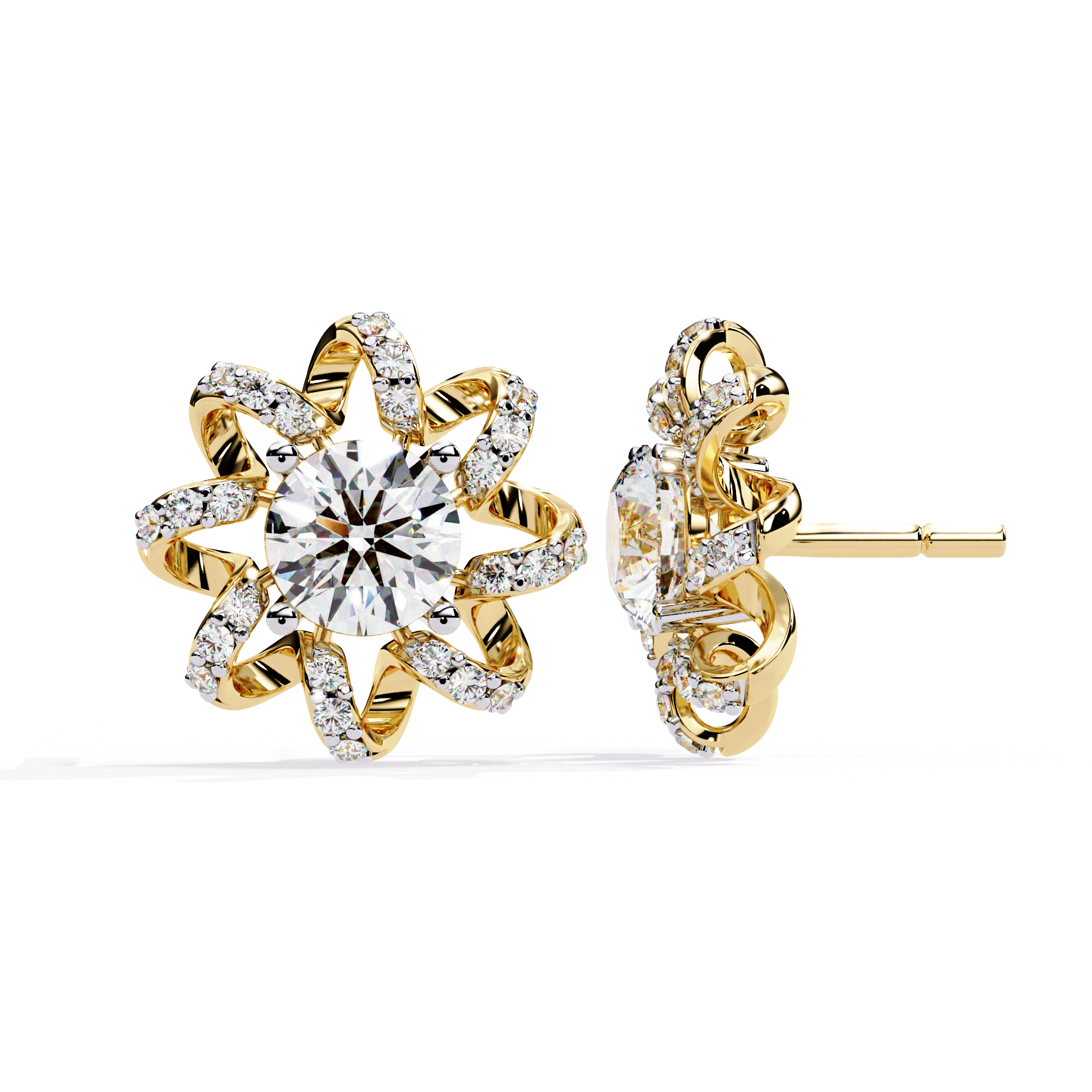 Flower Earrings for all ocassions – Yellow Gold