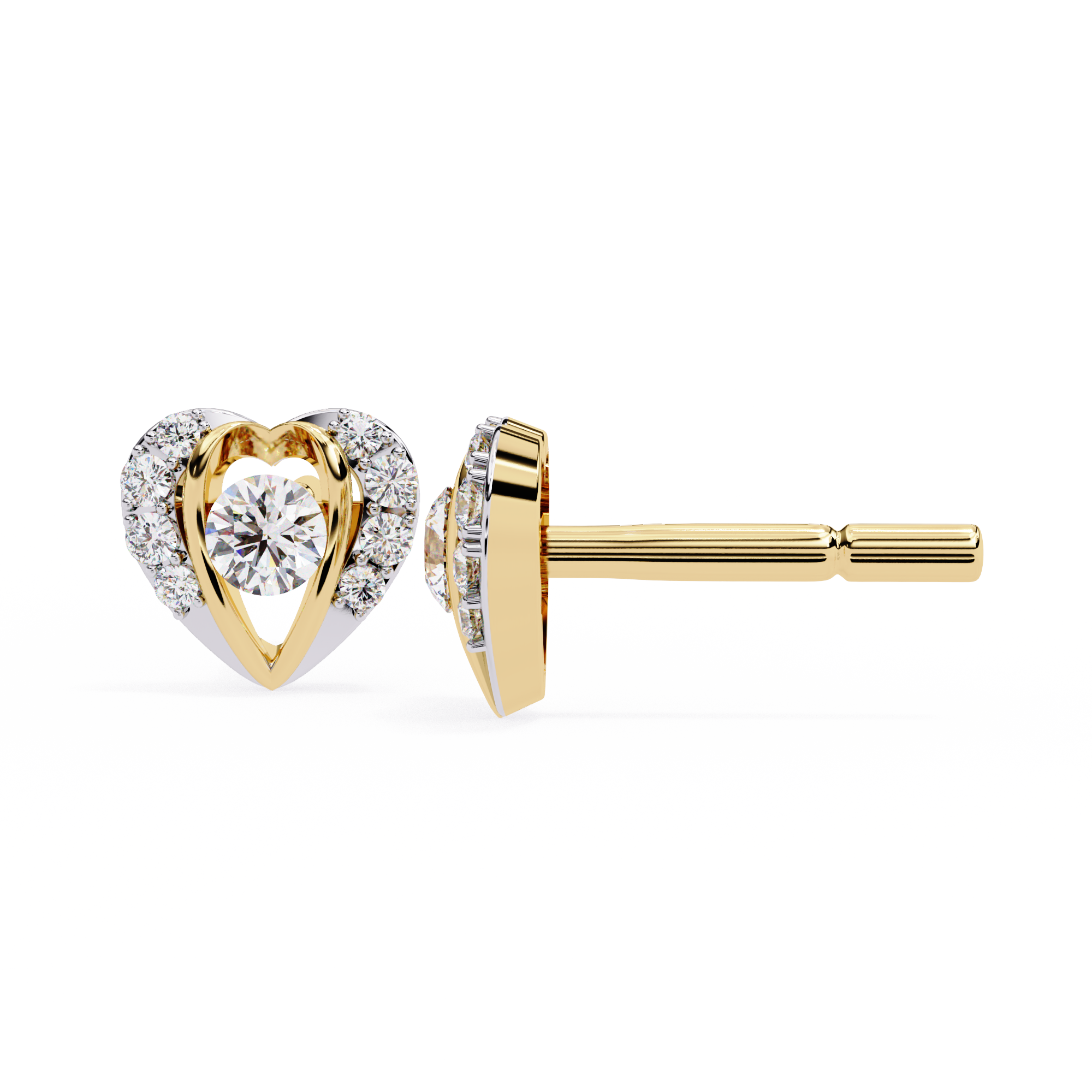 Unique heart shape Earring for your loved ones – Yellow Gold