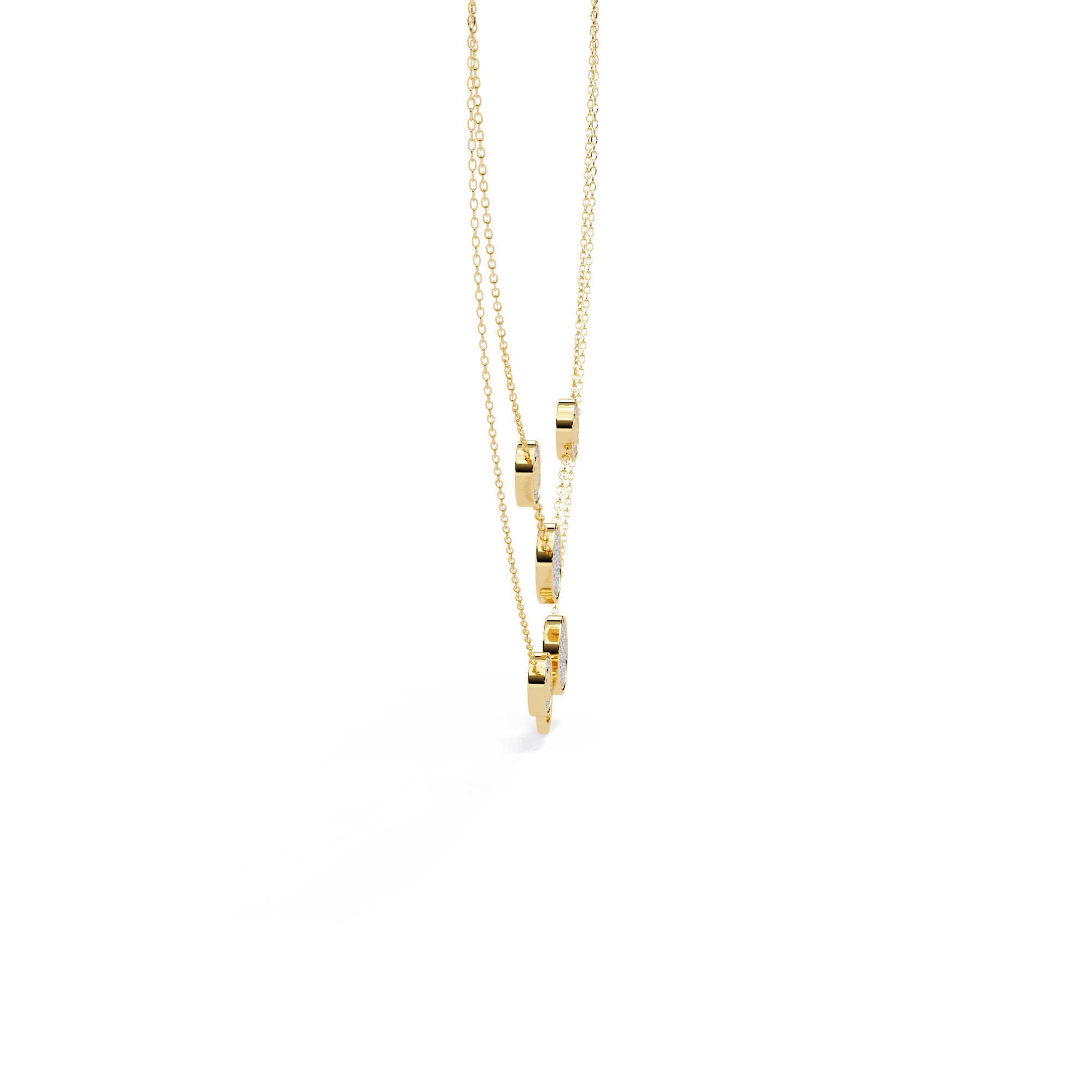 Fancy five circle Necklace – Yellow Gold