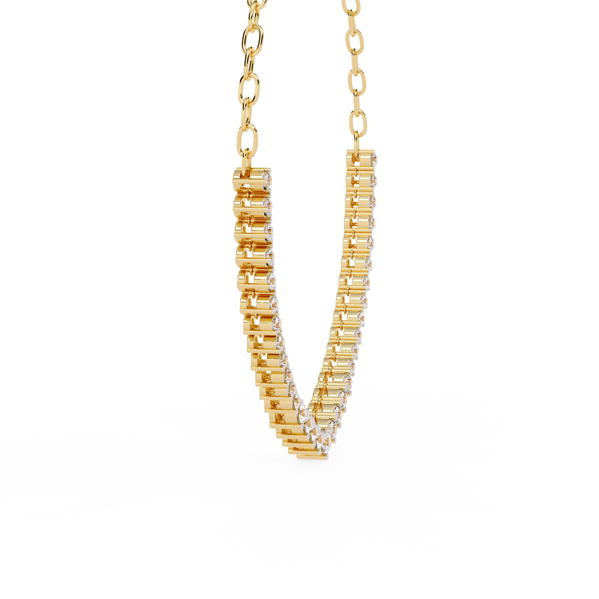 Single line Necklace. All time favourite design – Yellow Gold