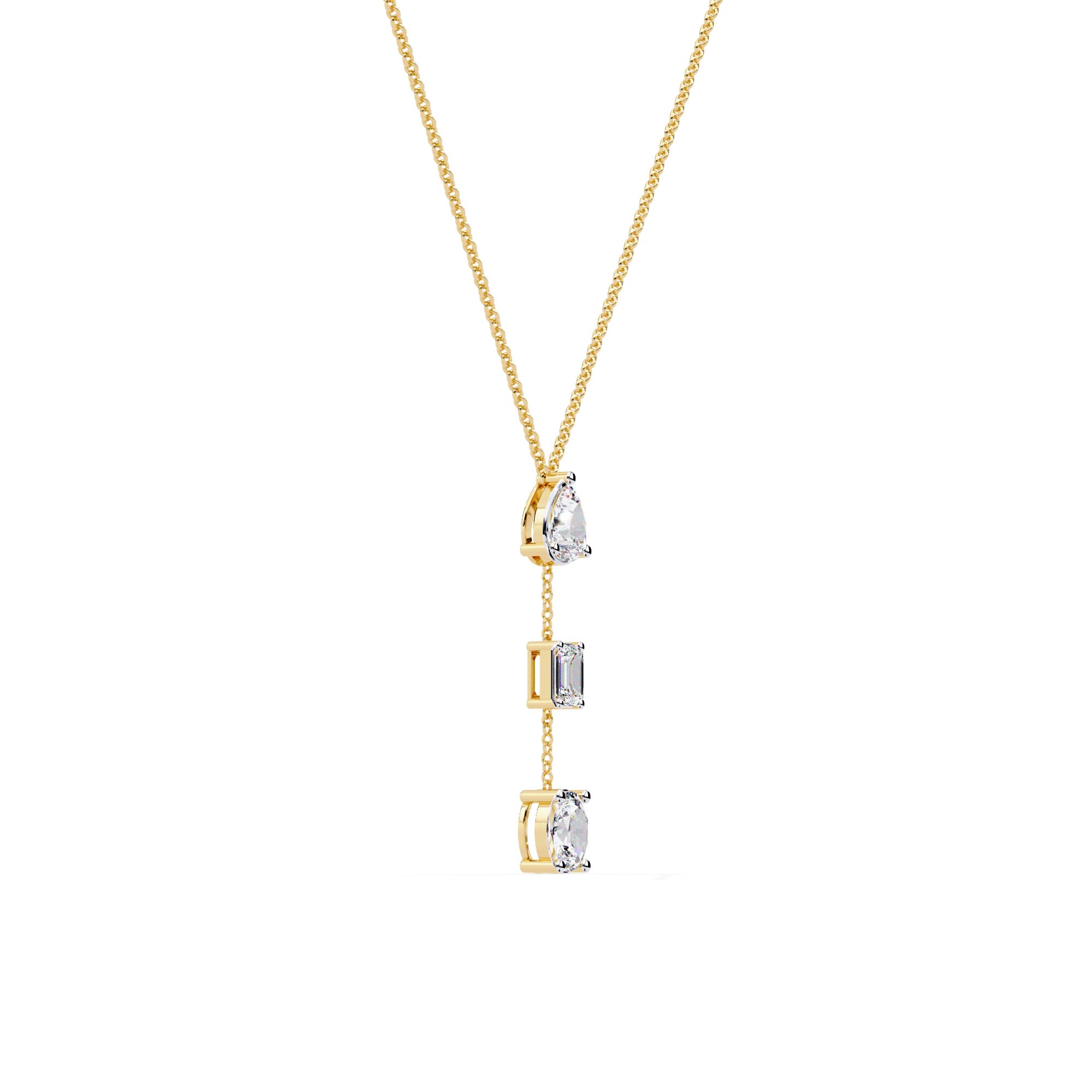 Fancy solitaire everyday pendant – Yellow Gold