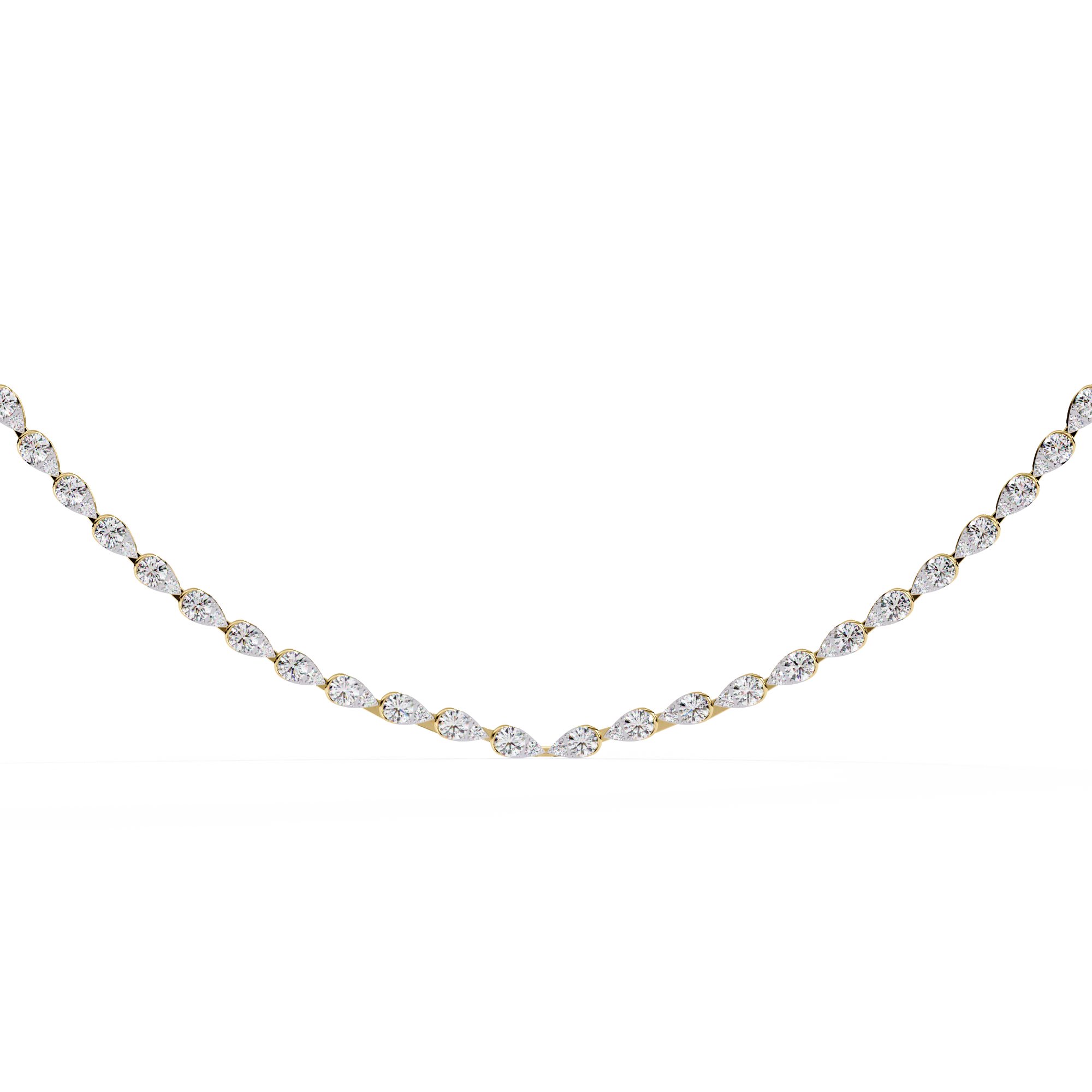 Modern Pear shape single line necklace for all aocassion – Yellow Gold