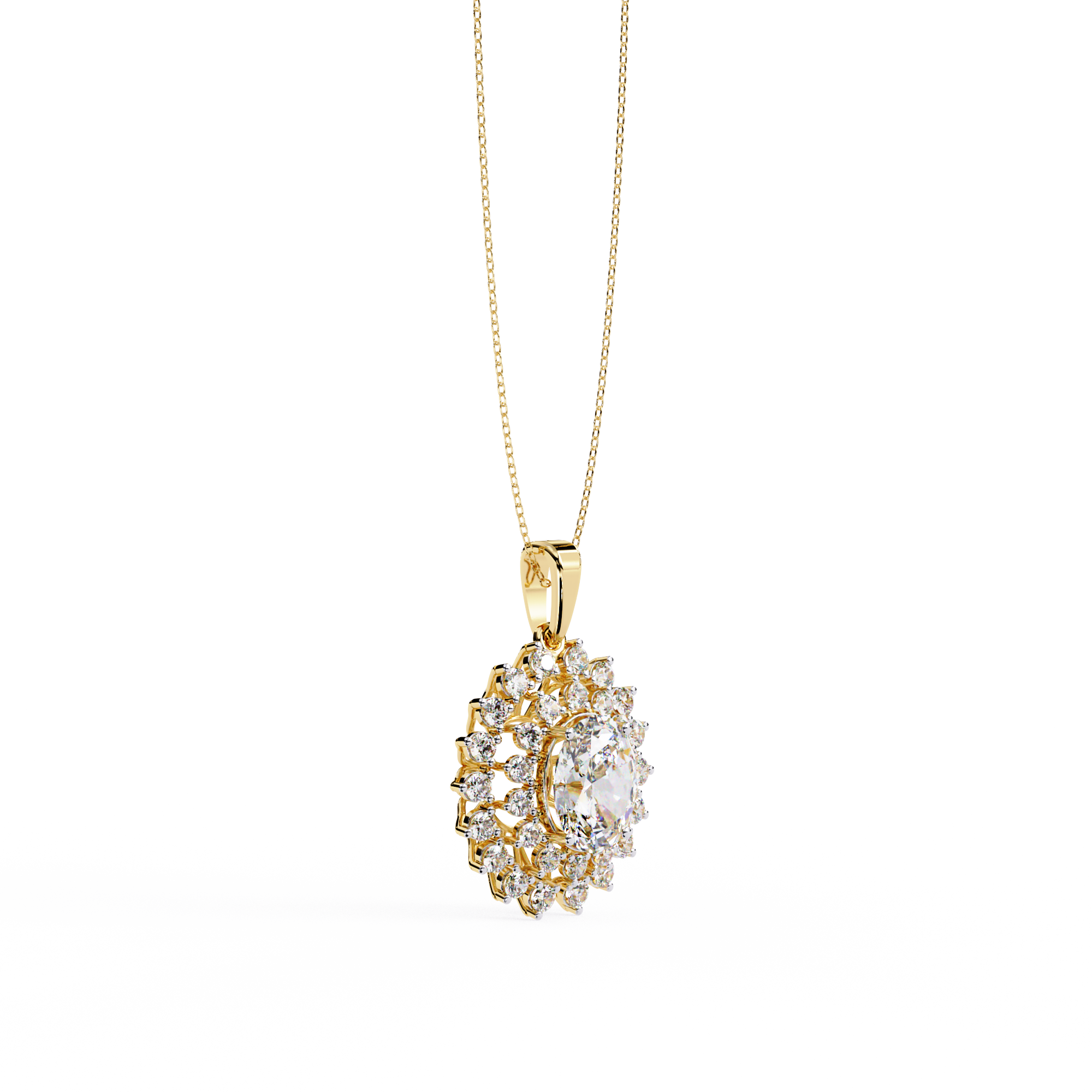 Bright sun Pendant – Yellow Gold