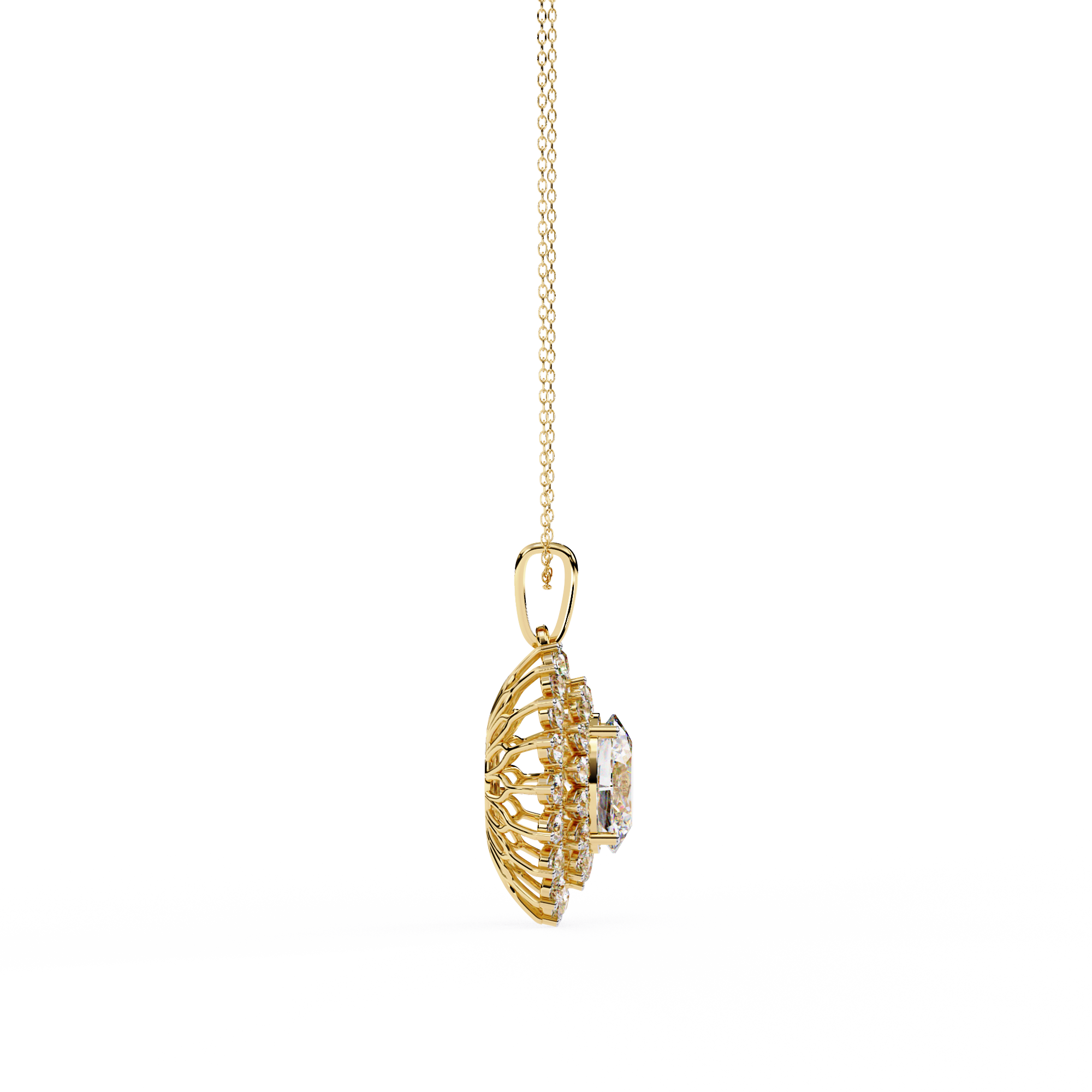 Bright sun Pendant – Yellow Gold