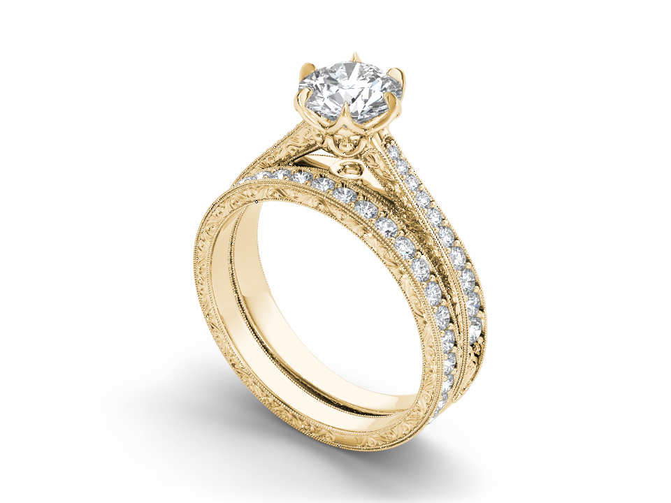 This design is the perfect mix of modern and vintage design – Yellow Gold